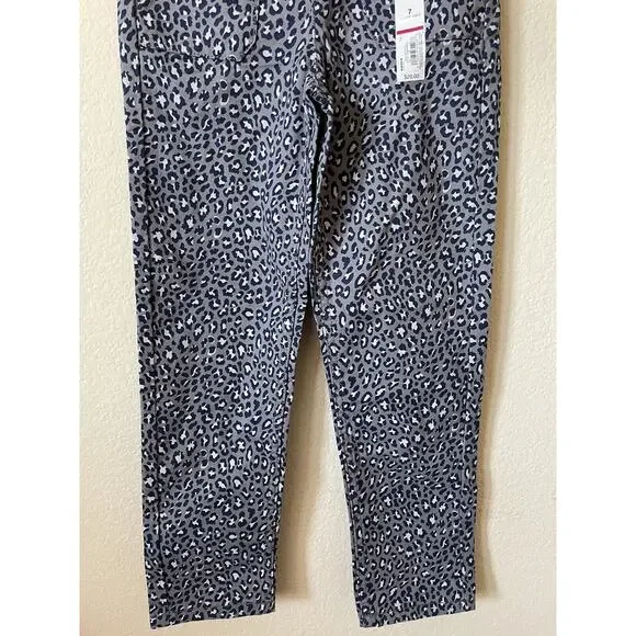 Jumping Beans Gray Cheetah Elastic Waist Porkchop Pockets Woven Pants Size 7 - Picture 4 of 7